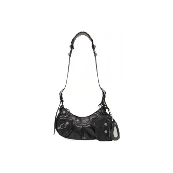 Balenciaga Le Cagole Shoulder Bag Xs Rhinestones Black