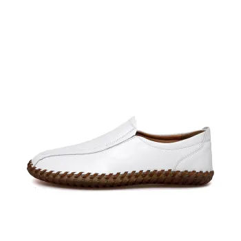 Bull charm Gommino Loafers Men Black/White/Brown