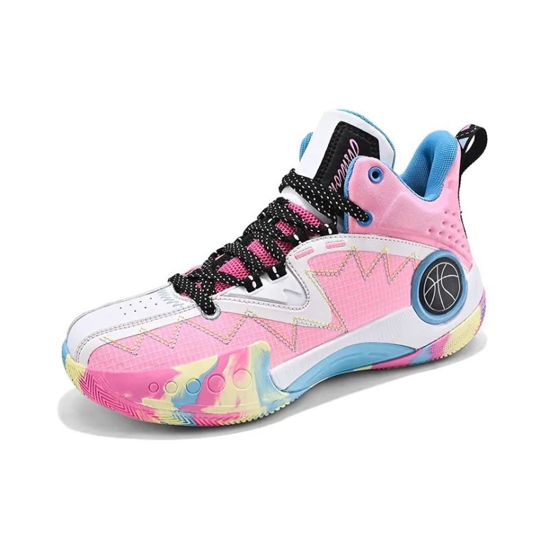 QIUTEXIONG Cushioning, Slip Resistant, Abrasion Resistant, Support, Rebound High Top Basketball Shoes Unisex-1