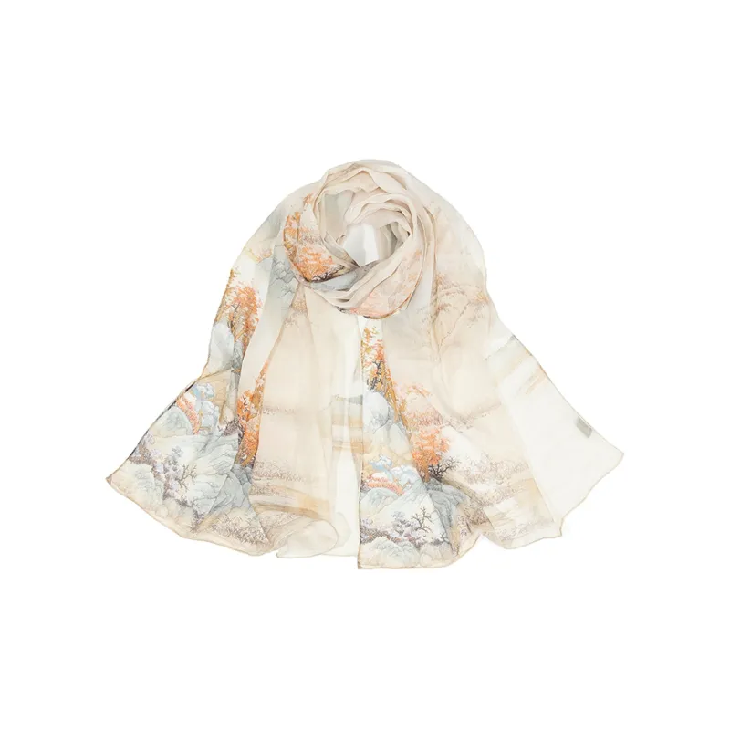 Shanghai Story 100% Mulberry Silk Silk Scarves Women's Imperial Flower Evening Gift Box Set-19
