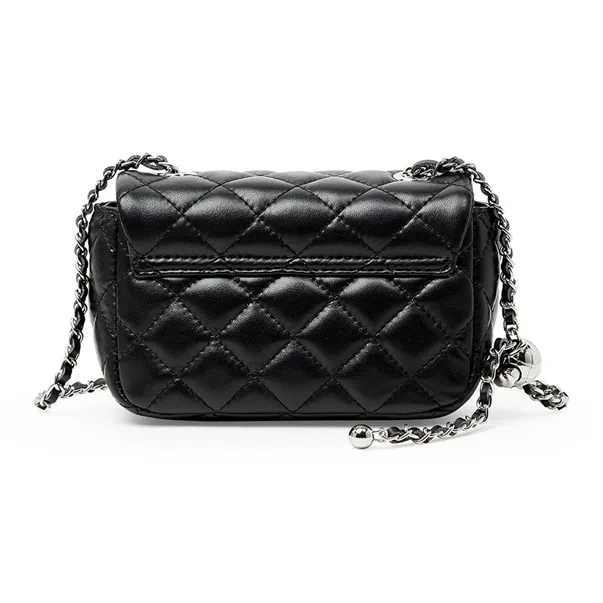 Teenmix Sheepskin Microfiber Synthetic Leather Shoulder Bag Crossbody Bag Chain Pack Medium Size Women's Black-4