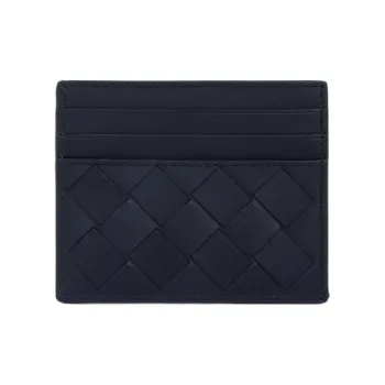 Bottega Veneta Cow Leather Card Holder Men Midnight Blue