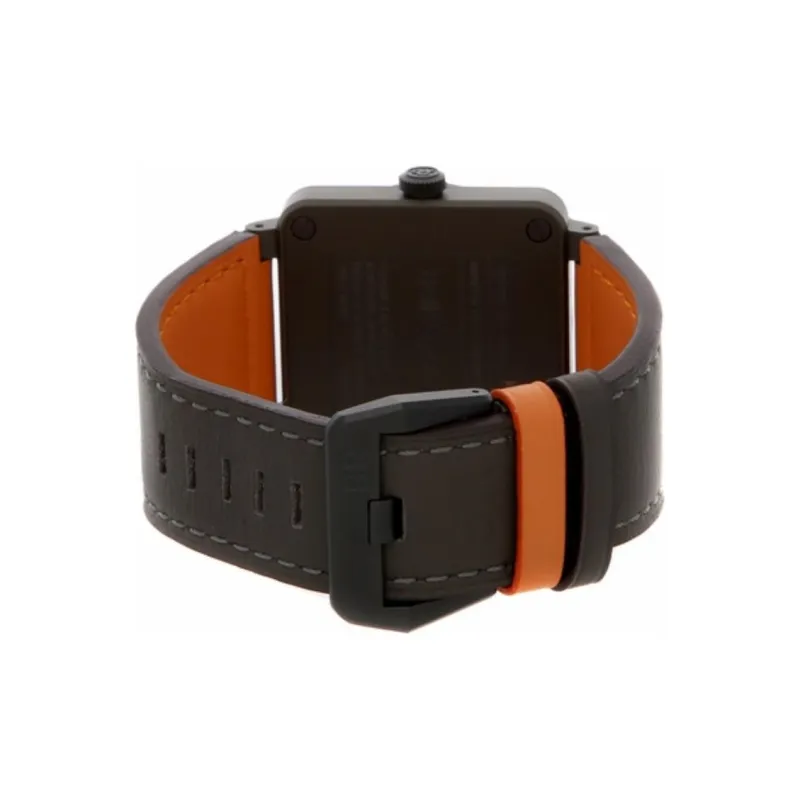 BELL & ROSS Automatic Mechanical Movement Unisex Watch 42mm Green Dial Ceramic Watch Case Cowhide Strap-3