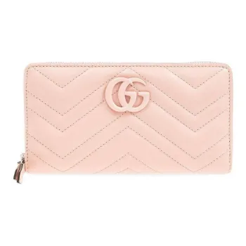 GUCCI GG Marmont Leather Wallet Regular Women's Pink