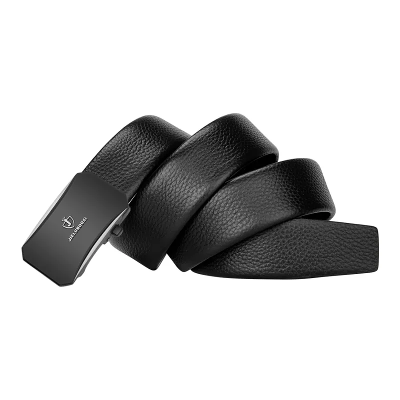 Jaylen Oos Top Grain Cow Leather Leather Belts Men Silver Buckle Black/Gold Buckle Black/Gold Tone Lock Coffee 3.5cm-2