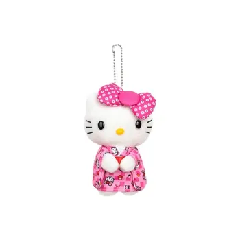 Sanrio Hello Kitty Japanese Style Kimono With Traditional Japanese Themes Pink Dolls Plush Pendant 12cm High