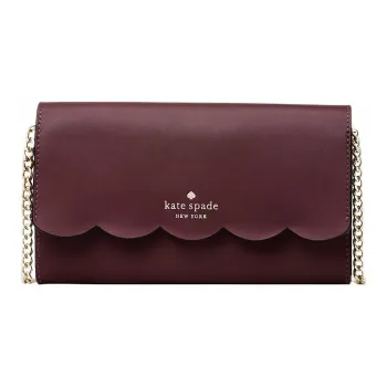 Kate Spade Leather Wallet Envelope Bag Shoulder Bag Crossbody Bag Small Size Women's Cherry Wood Color