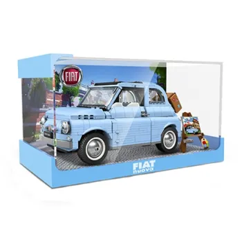 LIGHT YOUR BRICKS 100% Compatible With Building Block 77942 Blue Fiat Display Case Model Accessories