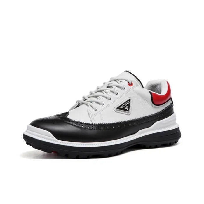 Xceo1996 Support Lightweight Rebound Low-Top Golf Shoes Men White Black-2