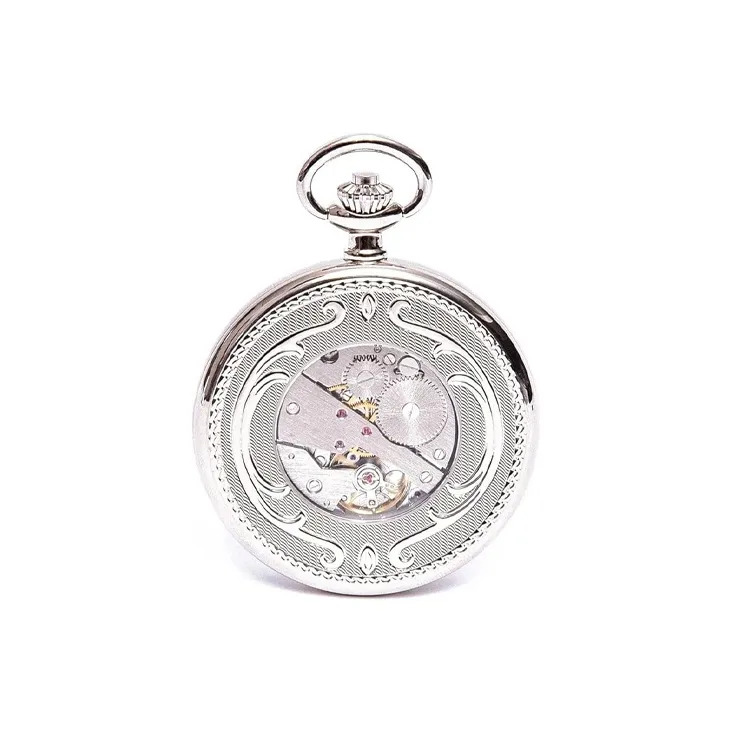 RAPPORT Mechanical Movement Manual Mechanical Movement Brass Pocket Watch 50mm Unisex Silver-1