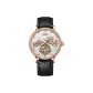 H-5002-Rose Case White Dial Black Leather Strap