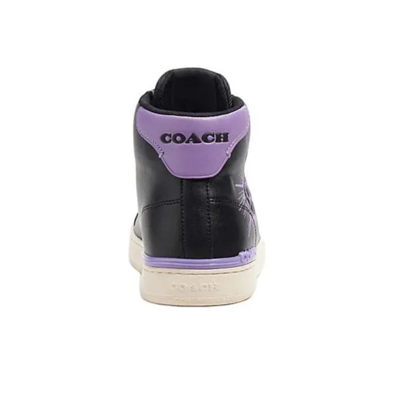 COACH Clip High Top Skateboard Shoes Men's Black-4