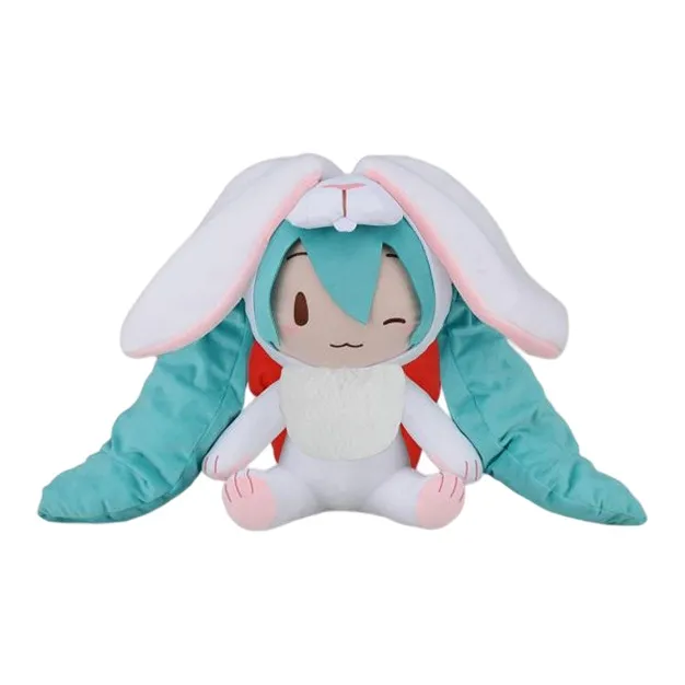 SEGA Hatsune Miku Ufu Year Of The Rabbit LL Size White/Green Dolls Plush Doll 40cm High-0