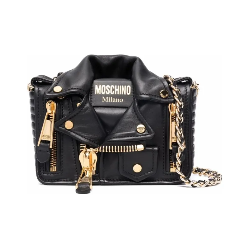 MOSCHINO Biker Jacket Shoulder Bag-0