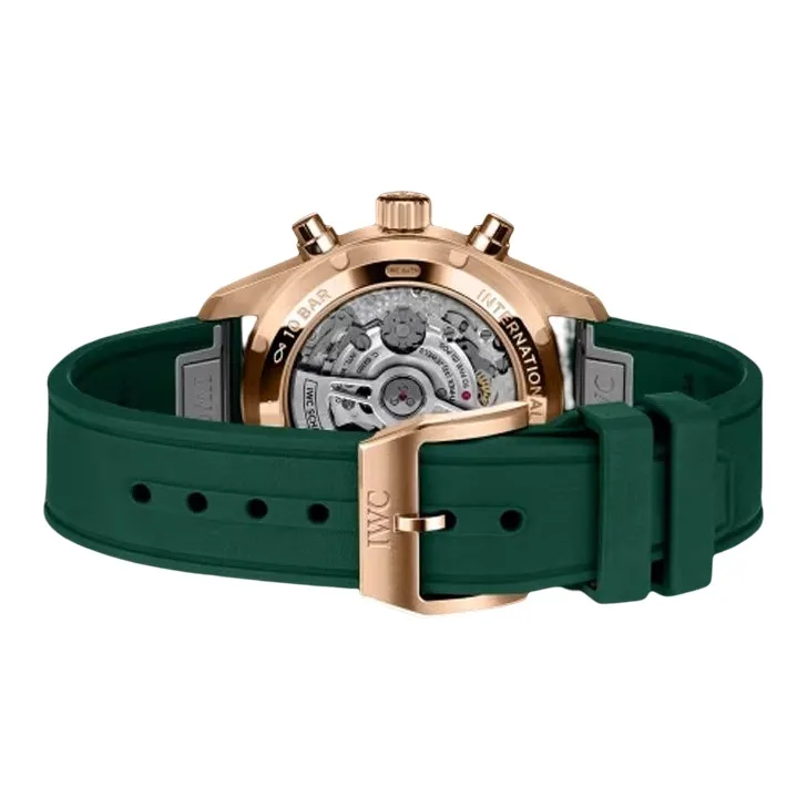 IWC PILOT Automatic Mechanical Movement Men's Watches Watch 41mm Green Dial 18K Red Gold Watch Case Rubber Strap-2