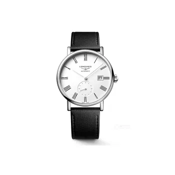 LONGINES Boya Collection Automatic Mechanical Movement Unisex Watch 39mm White Dial Stainless Steel Case Leather Strap
