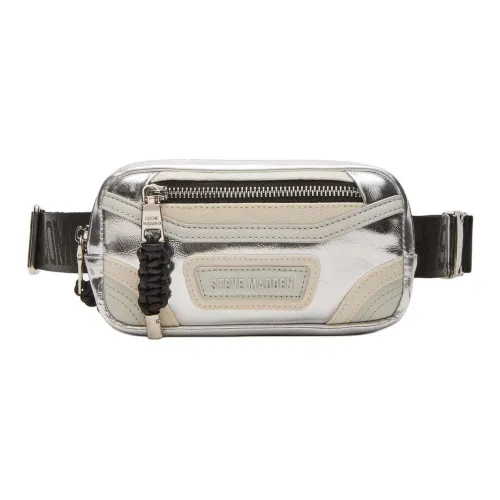 STEVE MADDEN Synthetic Material One Shoulder Crossbody Fanny Pack Women's Silver