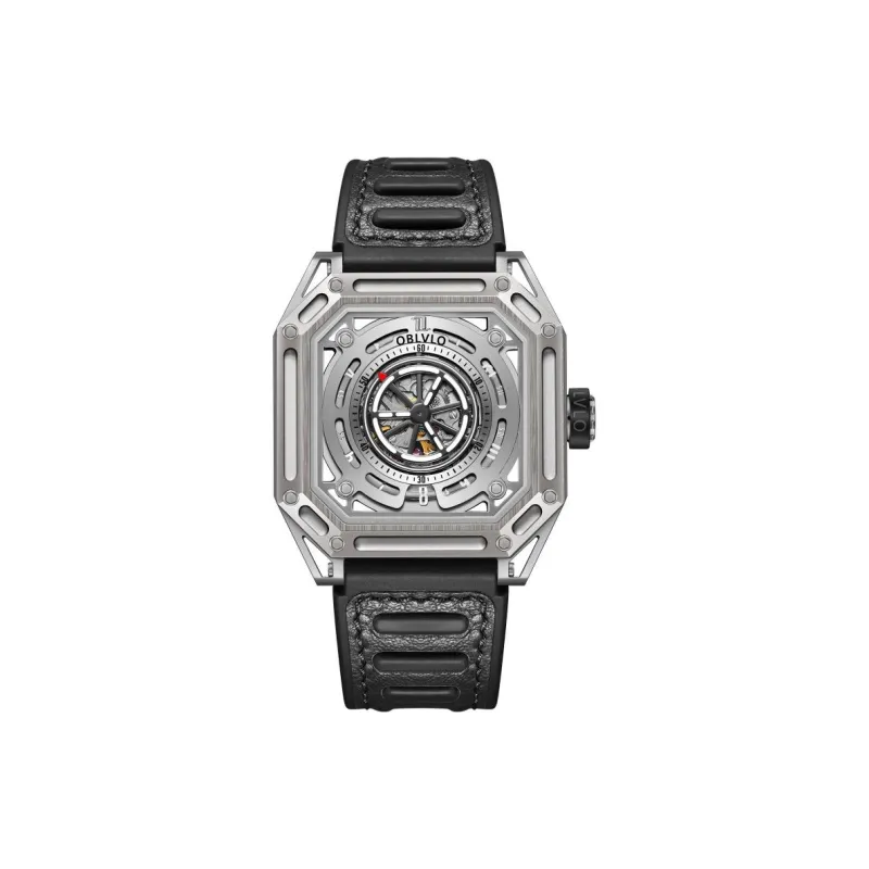 OBLVLO Automatic Mechanical Movement Watch Men's Watches Cut Out Dial-0