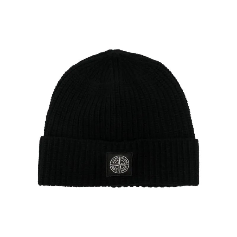 STONE ISLAND Logo Patch Beanie-0