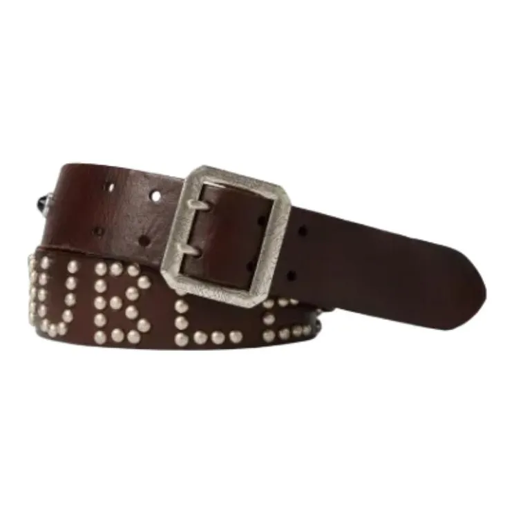 Ralph Lauren Cow Leather Leather Belts Unisex Brown 3.8CM-1