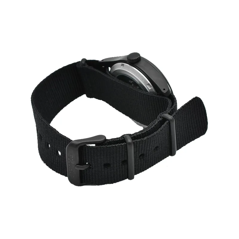 SEIKO Automatic Mechanical Movement Nylon Strap Watch 39.4mm Men's Watch Black Dial SBSA167-2