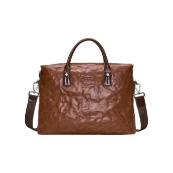 Hush Puppies Cow Leather Handbag Large Size Men Coffee