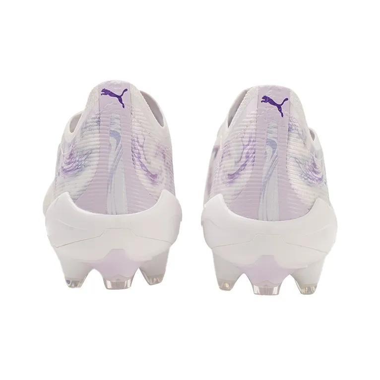 PUMA Ultra 5 Natural Ground Anti-Slip Wear-Resistant Soccer Shoes Unisex White Purple-3
