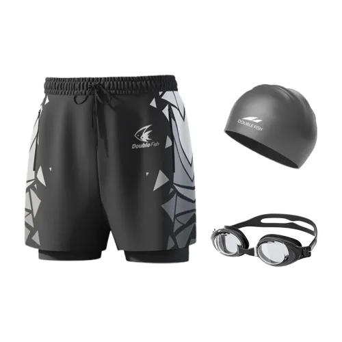 DOUBLEFISH Swimming Sets Polyester Elastane Beach Vacation Hot Spring Men