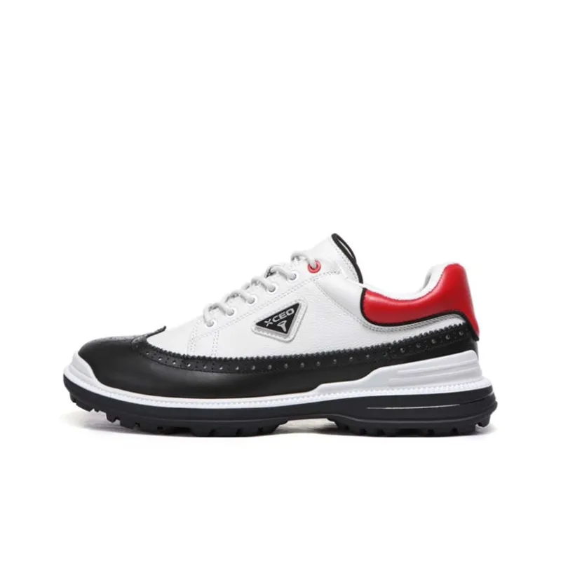 Xceo1996 Support Lightweight Rebound Low-Top Golf Shoes Men White Black-0
