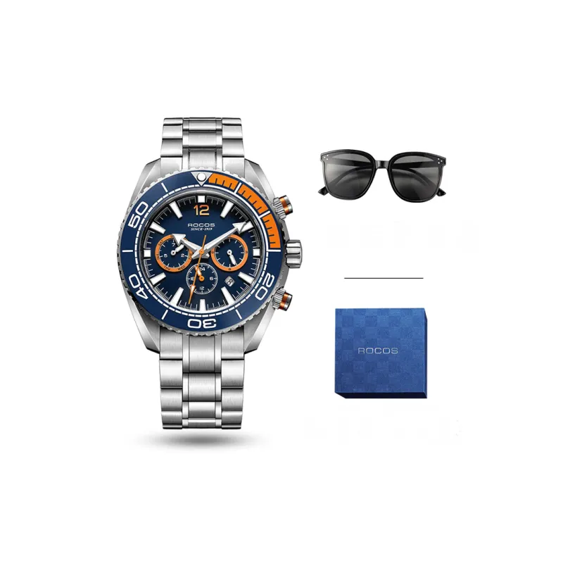ROCOS Wind Style Collection Automatic Mechanical Movement Silicone Strap Watch Men's Watches Silver Dial-20
