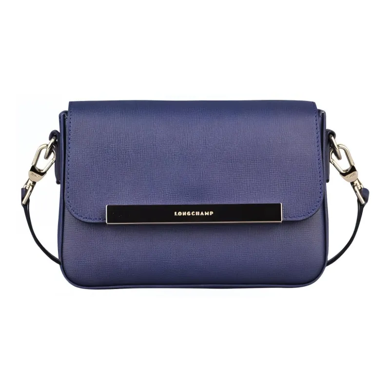 LONGCHAMP Leather Small Square Bag Shoulder Bag Crossbody Bag Small Size Women's Marine Blue-0