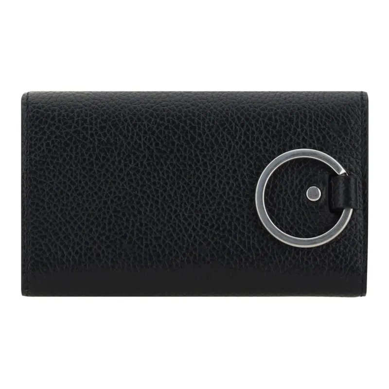 Balenciaga Calfskin Key Pouch Men Black-5