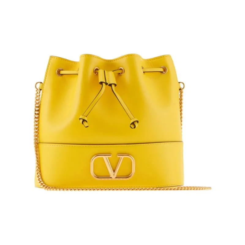 Valentino GARAVANI Sheepskin Bucket Bags Crossbody Bag, Shoulder Bag Mini Women's Yellow-1