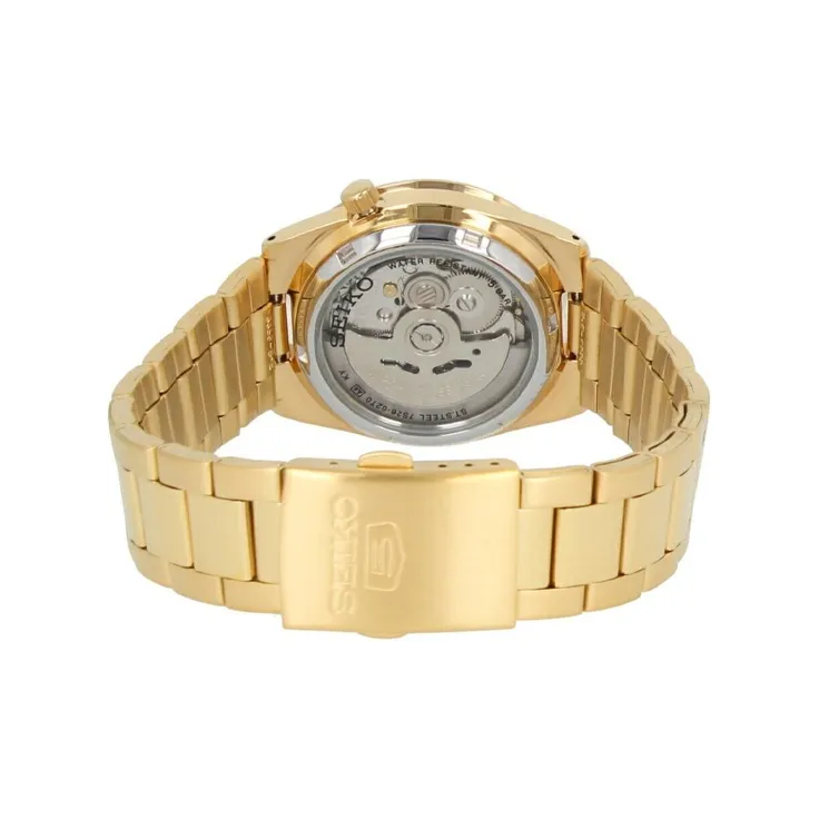 SEIKO Automatic Mechanical Movement Stainless Steel Strap Watch 35mm Men's Watches Gold Dial SNKE06K-2
