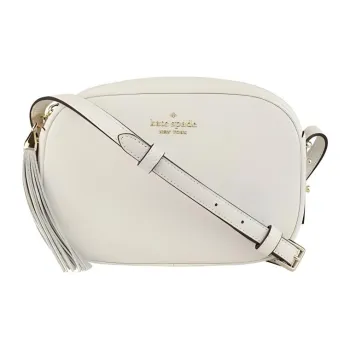 Kate Spade Kate Kourtney Litchi Grain Leather Camera Bags Crossbody Bags Small Size Women's White