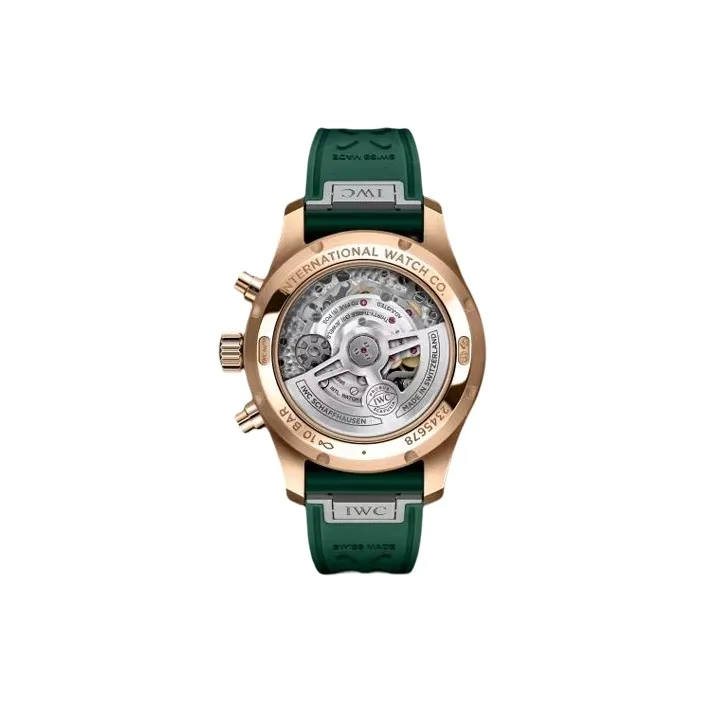 IWC PILOT Automatic Mechanical Movement Men's Watches Watch 41mm Green Dial 18K Red Gold Watch Case Rubber Strap-1
