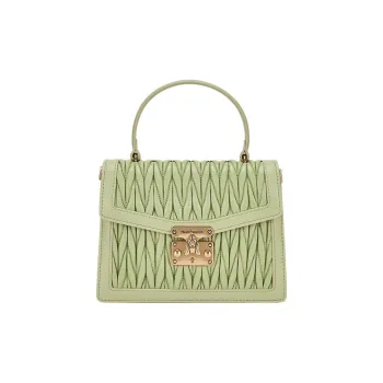 Hush Puppies Synthetic Leather Crossbody One Shoulder Handbag Medium Size Women's Light Green