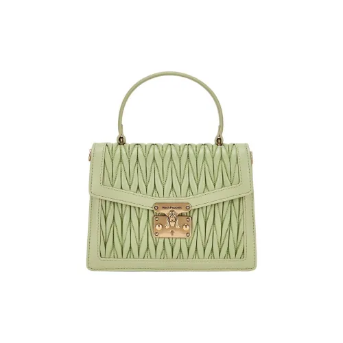 Hush Puppies Synthetic Leather Crossbody One Shoulder Handbag Medium Size Women's Light Green