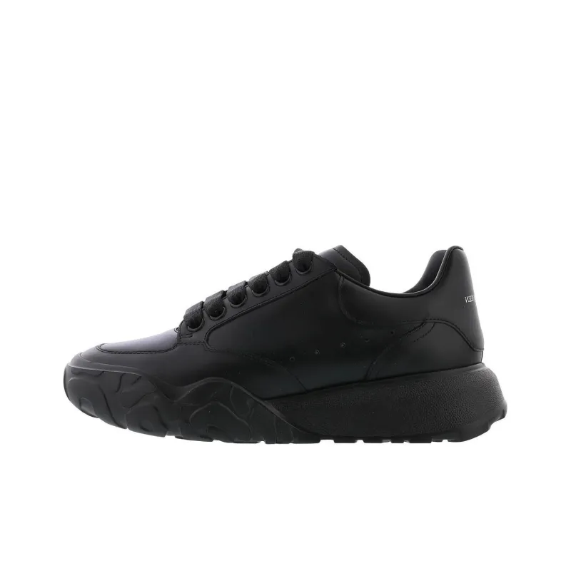 Alexander McQueen Court Trainer Oversized Low Top Casual Shoes Women's Black-0