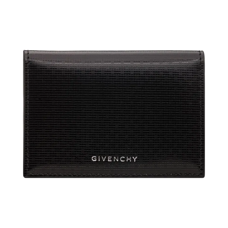 GIVENCHY Grain Leather Wallet Men Black-0