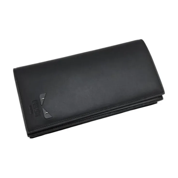 FENDI Leather Wallet Regular Men's Black-2
