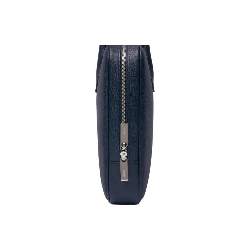 Valextra Millepunte Calfskin Laptop Bag Men Dark Blue-3