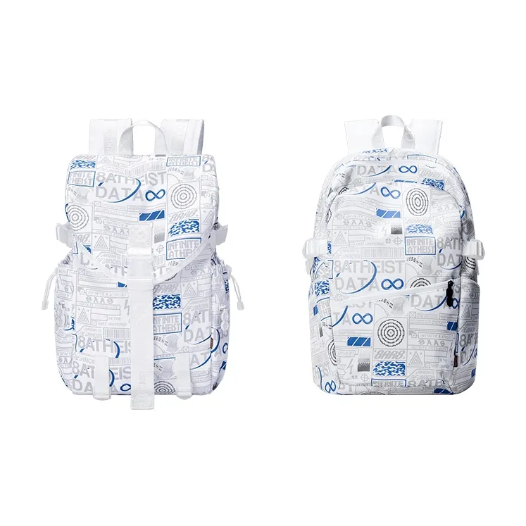 8atheist Polyester Backpack Portable Backpack Tubas Unisex Starry White-12
