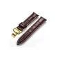 Gold Pull Tab-Brown Leather with White Stitching