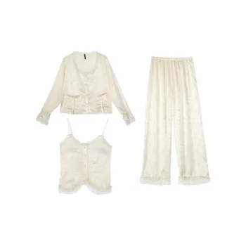 MIIOW Pajama Set Women's Three-Piece Set Champagne