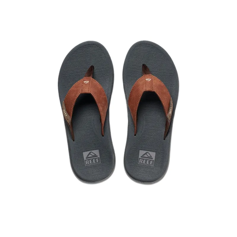 REEF Quiet Slip-Resistant Quick Dry Flip Flops Men Gray Brown-3