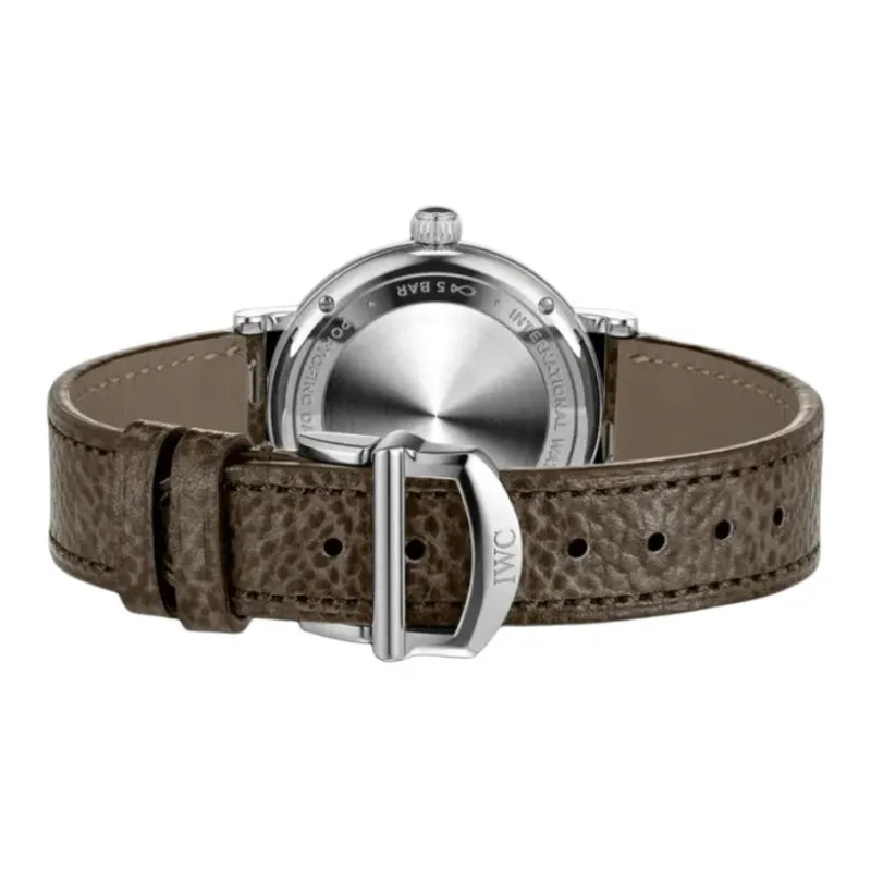 IWC Portofino Automatic Mechanical Movement Women's Watch 34mm Silver Dial Stainless Steel Case Cow Leather Strap-2