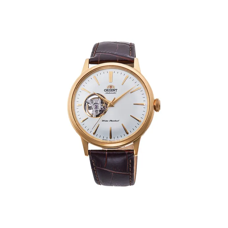 ORIENT Automatic Mechanical Movement Leather Watch Bands Watch Men's Watches White Dial RA AG0003S-0