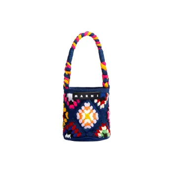 MARNI Wool Basket Bag Handbag Small Size Women's Blue