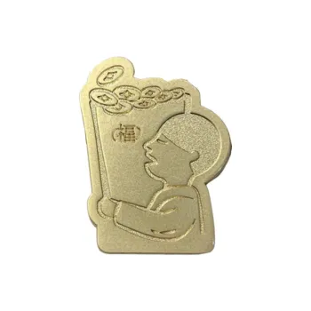 HEYTEA x CHOW TAI FOOK Heytea Golden Joy Double Happiness Axi Golden Badge Zinc Alloy IP Merch Gold
